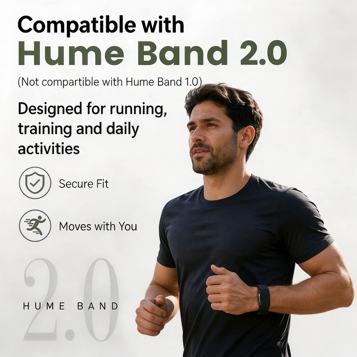 Rugged Sport Strap - 휴메 밴드 2.0에 적합한 가볍고 통기성이