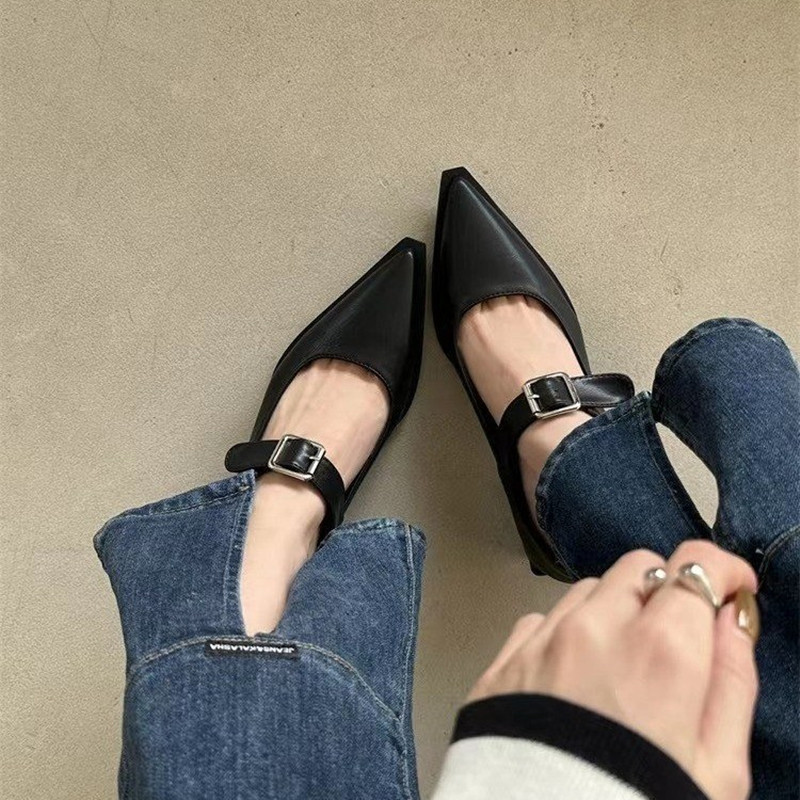 *패션 메리 제인 슈즈 여성용 봄 가을 신상 벨트 버클 - Leather Classic Strap 리뷰 및 가격